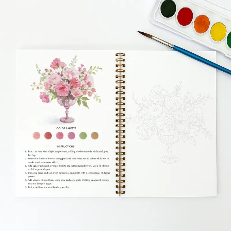 LAST DAY SALE 60% OFF 🖼️Beginner-Friendly💕 Watercolor Workbook
